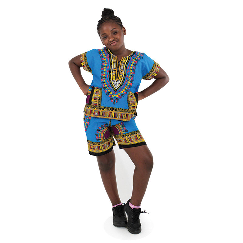 Thumbnail: Children's Dashiki & Shorts Set (C-C917)
