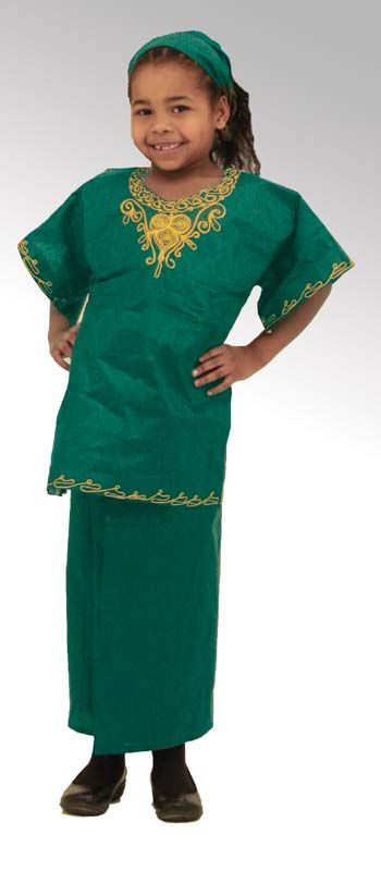 Thumbnail: Girl's Embroidered Brocade Set (C-C072)