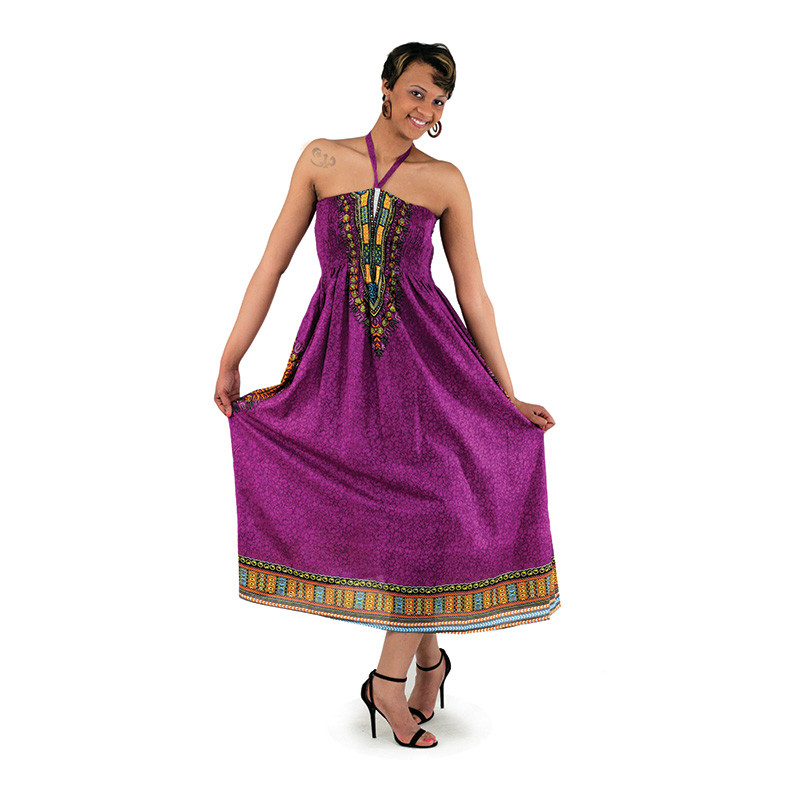 Thumbnail: Traditional Print Tube Dress (C-WF117)