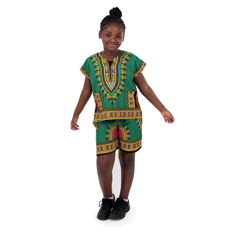 Thumbnail: Children's Dashiki & Shorts Set (C-C917)