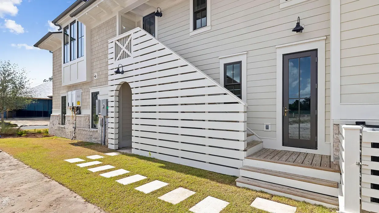 Camp Creek luxury home with custom hardscape and landscape by Hunter Landscapes. Just minutes away from 30a beaches.