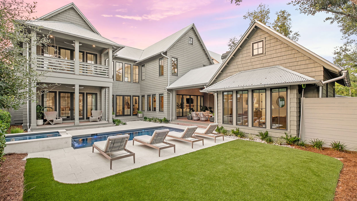 Dreamy Dune Laker with modern pool and turf. Modern luxury at its finest.