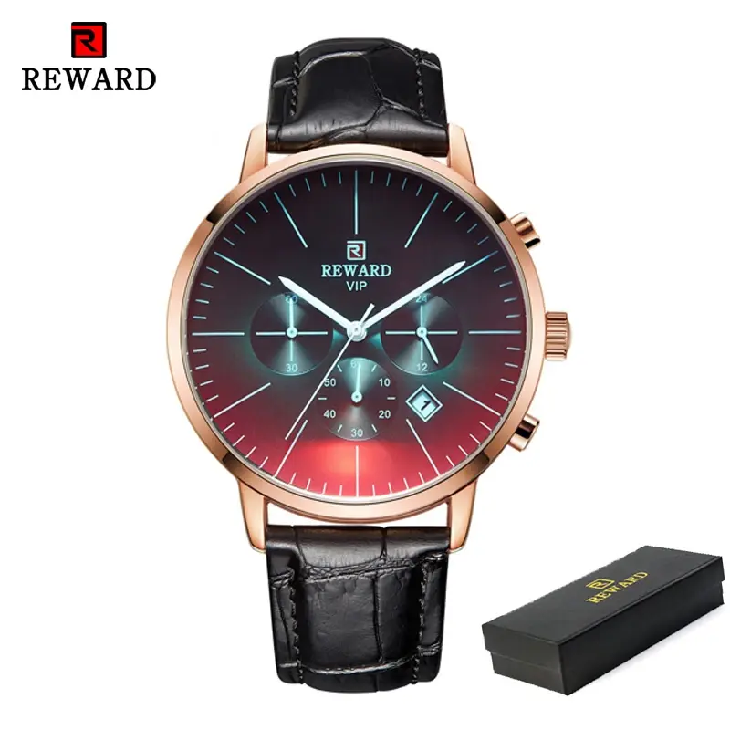 Miniatura: 2025 New Fashion Color Bright Glass Watch Men Top Luxury Brand Chronograph Men's