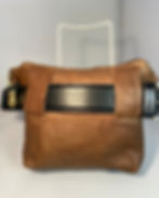 Thumbnail: Black Leather Double Zip-Gold Hardware with Loops for belt Fancy Front