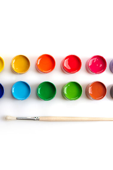 Peinture Pots et brosse
