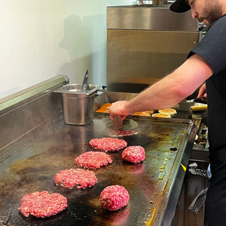 Smash burger in progress