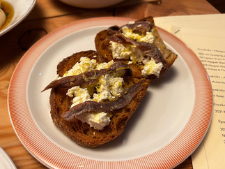 Toast and achovies