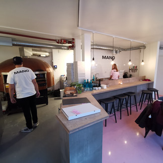 Interior at Mano Pizza