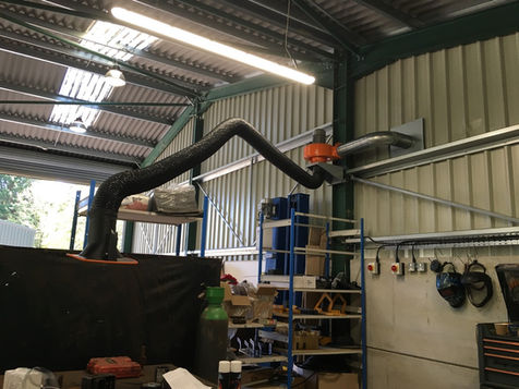 Fume extraction arm installation