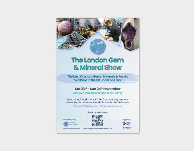 A5 Flyer design for London Gem & Mineral Show