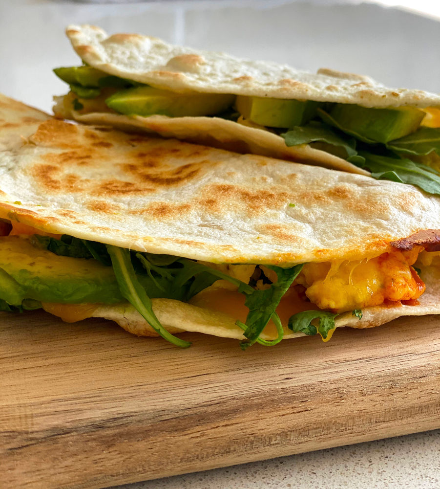 Arugula Avocado Breakfast Quesadilla (Gluten Free)