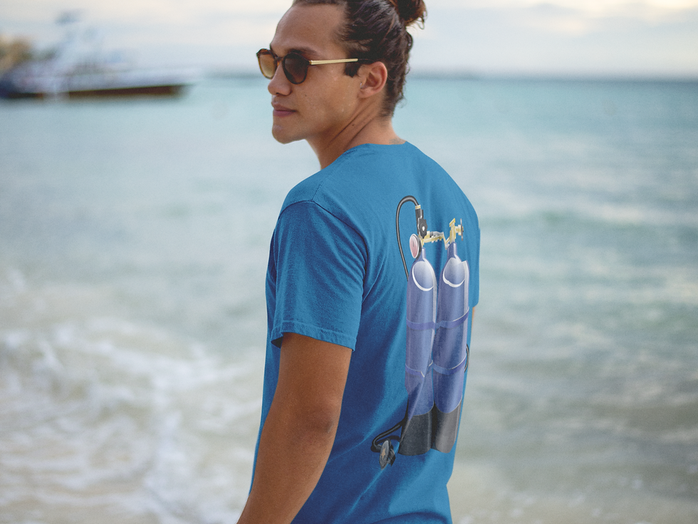 Thumbnail: TWIN SCUBA TANKS FUN DIVING TEE SHIRT