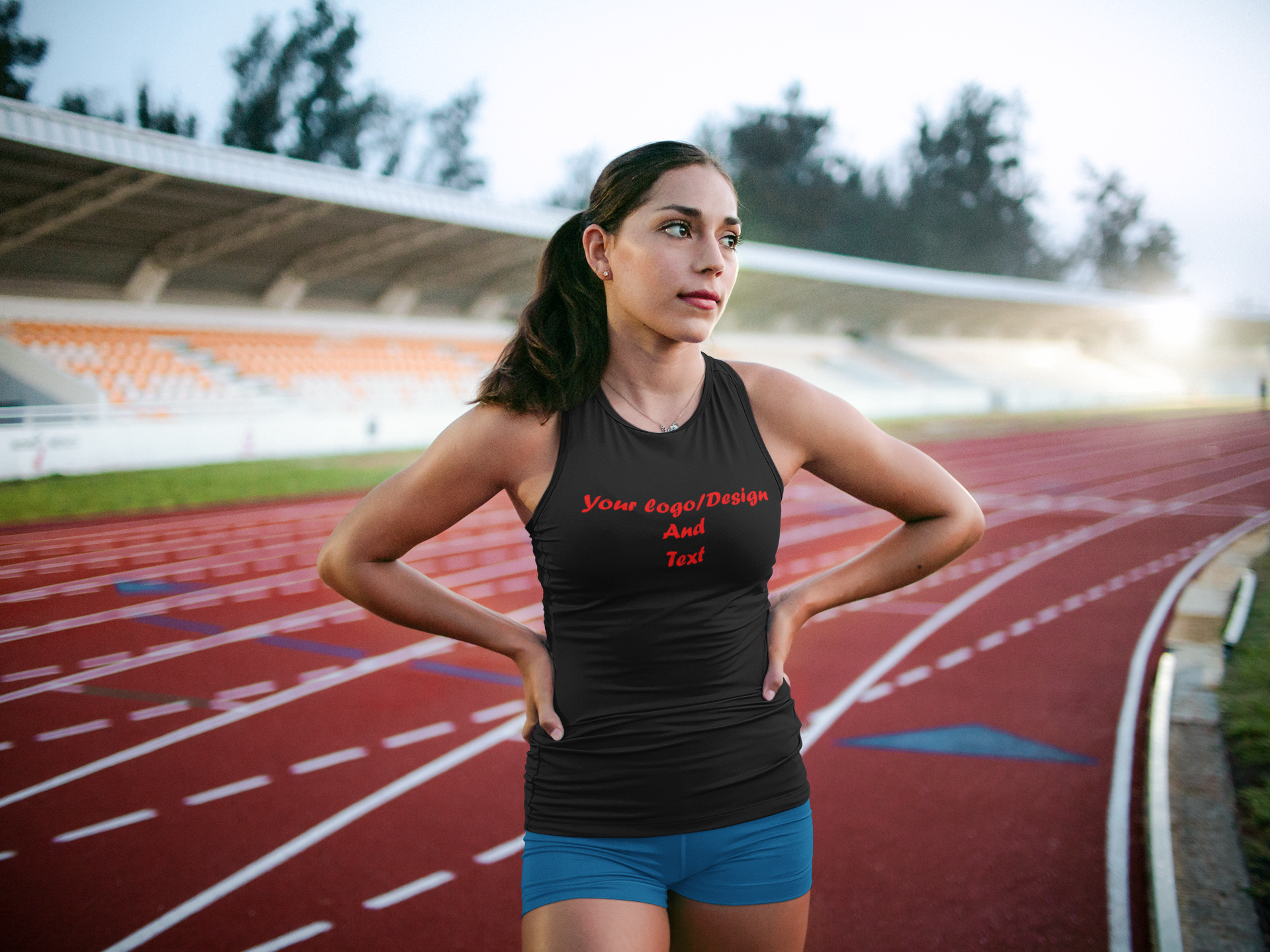 PERSONALISED LADIES RUNNING TOP PRINTING