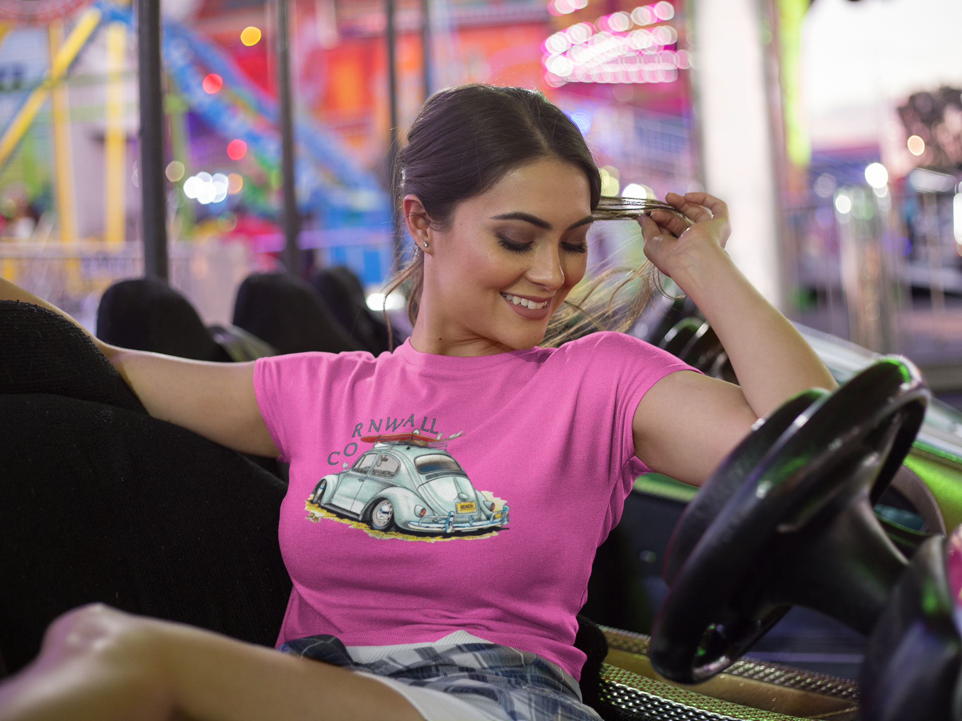 CORNWALL VW BEETLE SURF WOMEN'S TEE SHIRT