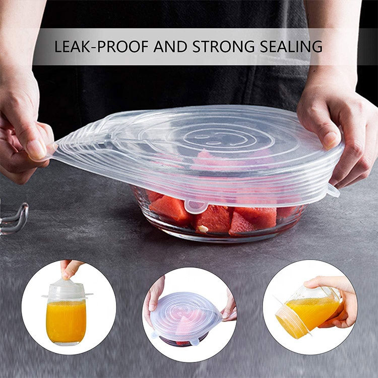 Thumbnail: Hot Selling Food Grade 6-Pack of Reusable Silicone Stretch Lids