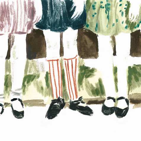 illustration, children, littlegirl, estate, summer, amicizia, infanzia, vintage, oldphoto, illustrazione, gouache, pittura, poesia