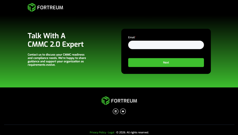 Fortreum Landing Page