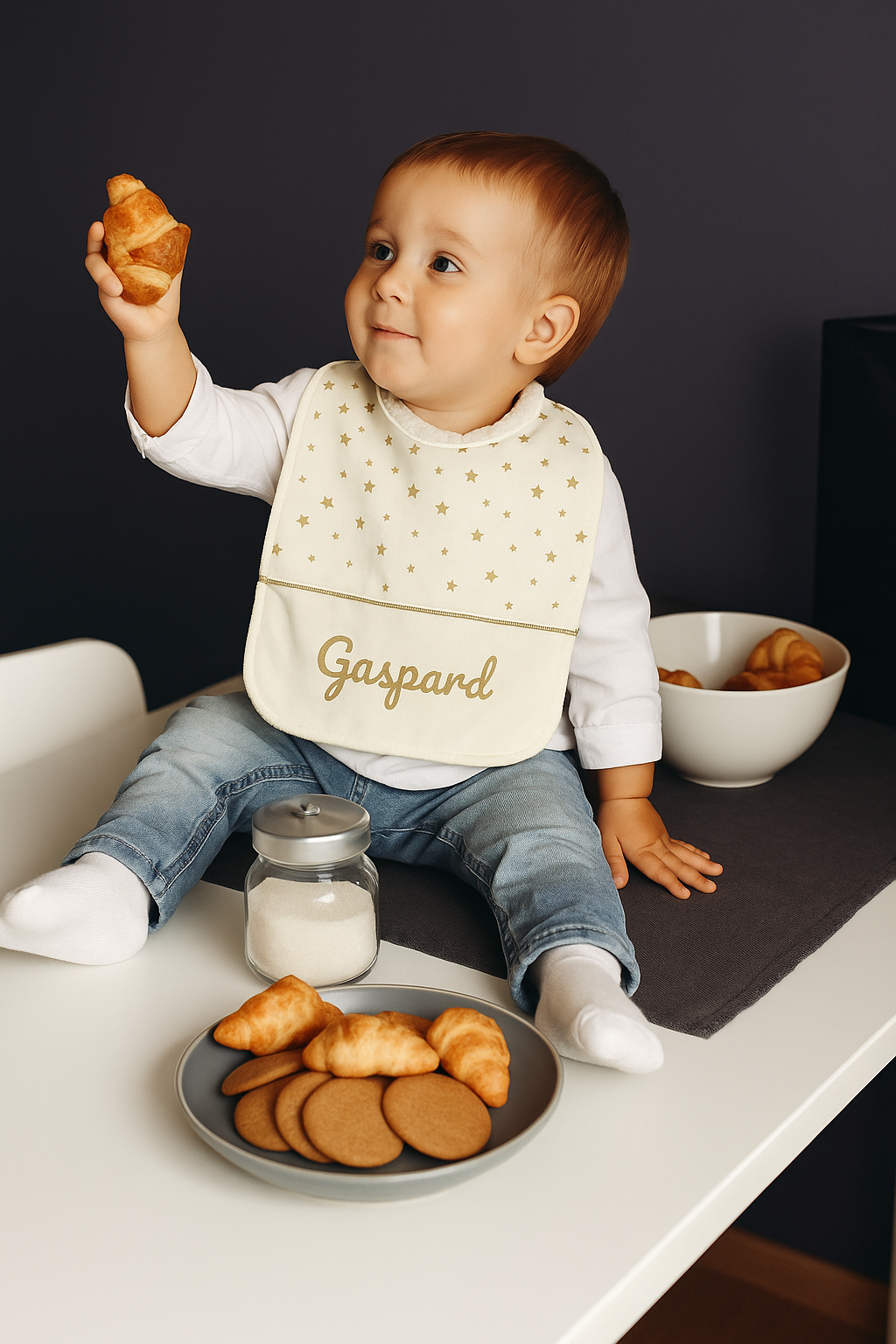 Bavoir Étoiles dorées 