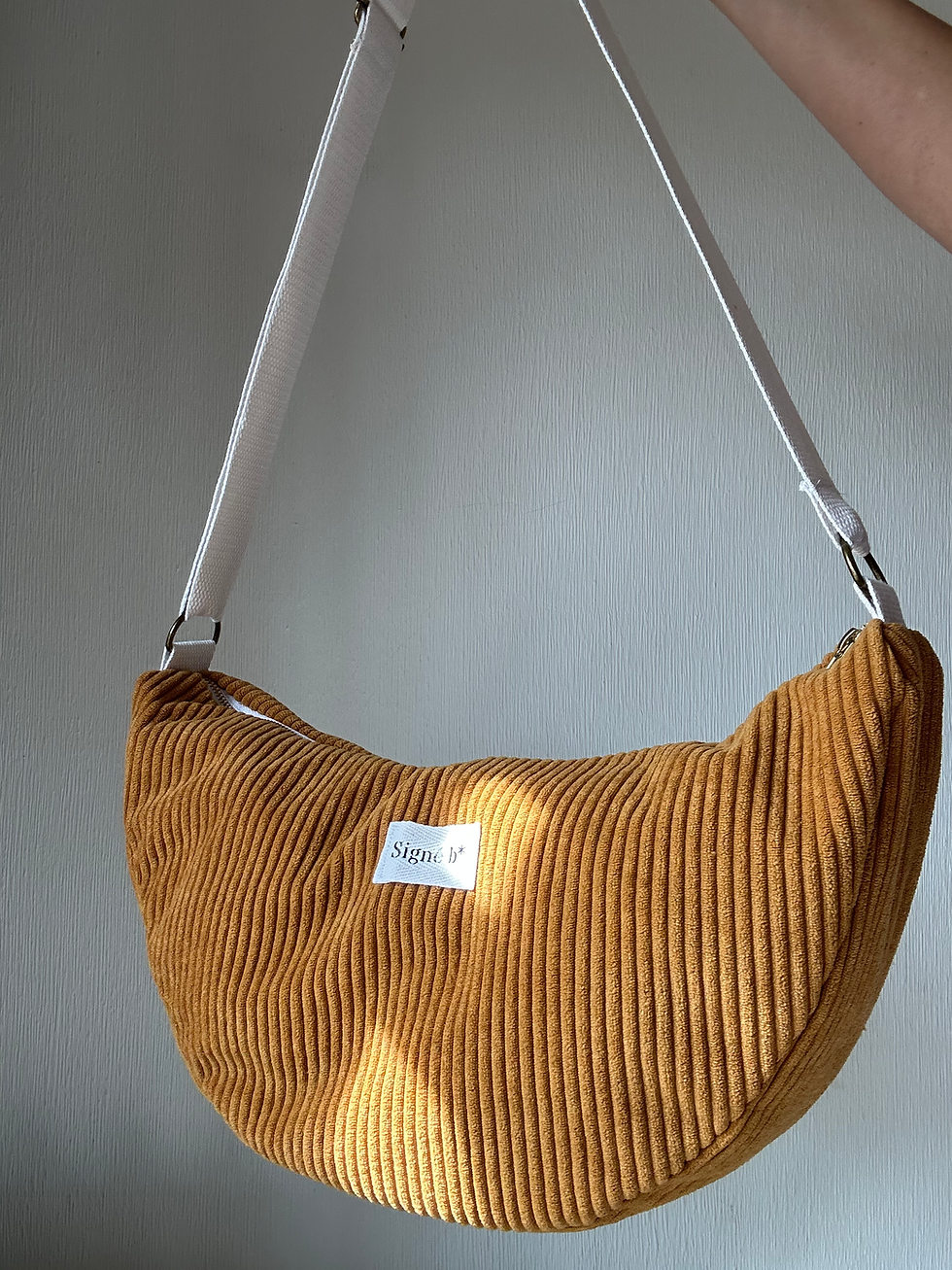 Miniature : Maxi Sac Luna velours côtelé Moutarde