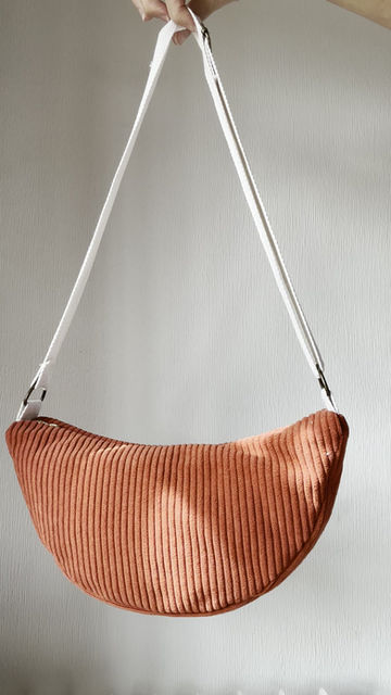 Thumbnail: Sac Luna velours côtelé Terracotta
