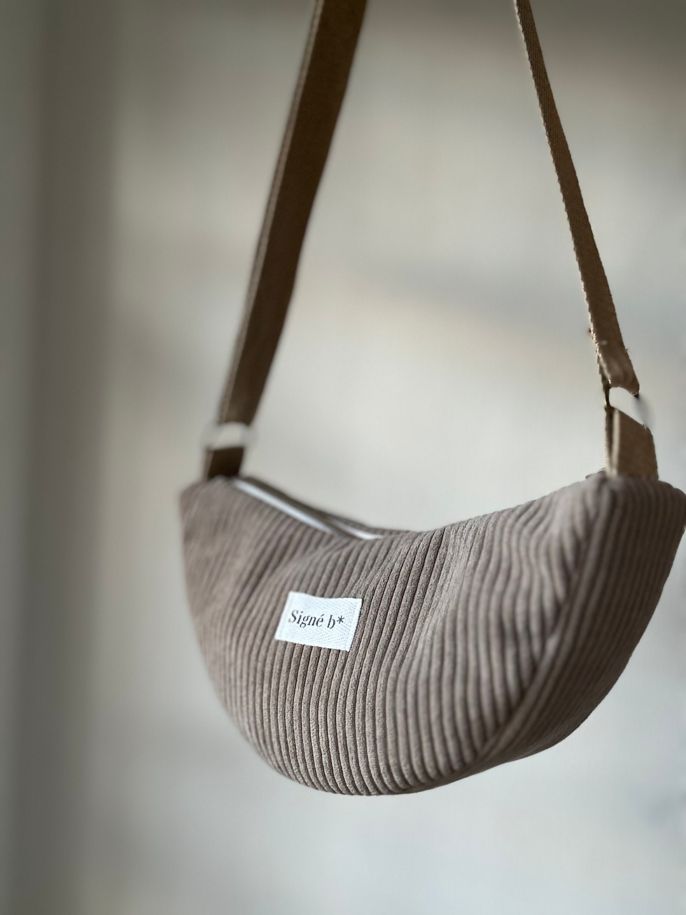 Miniature : Sac Luna  velours côtelé Full beige