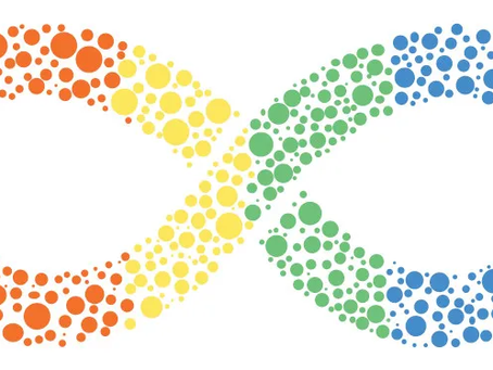 Símbolo da neurodiversidade, representado pelo infinito em tom colorido.