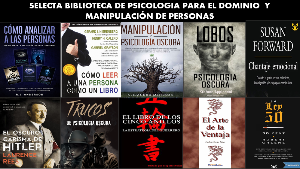 (5 libros por $1 USD) Libros sobre manipulación, psicología oscura y persuasión