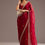 Thumbnail: Red Organza Saree With Cutdana And Sequins Border