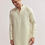 Thumbnail: Mint Green Silk Kurta Jacket Set For Men With Cutdana Motif