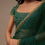 Thumbnail: Teal Green Plain Organza Saree With Heavy Cut Dana Work