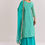 Thumbnail: Aqua Blue Leheriya Kurta Palazzo Suit With Zardosi And Moti Work