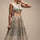 Thumbnail: White Lehenga Choli In Raw Silk With Resham