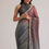 Thumbnail: Greyish Purple Ombre Tissue Saree With Scallop Border