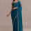 Thumbnail: Sapphire Blue Organza Saree With Sequins And Cutdana Embellished Border