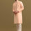 Thumbnail: Peach Embroidered Silk Kurta Set For Men