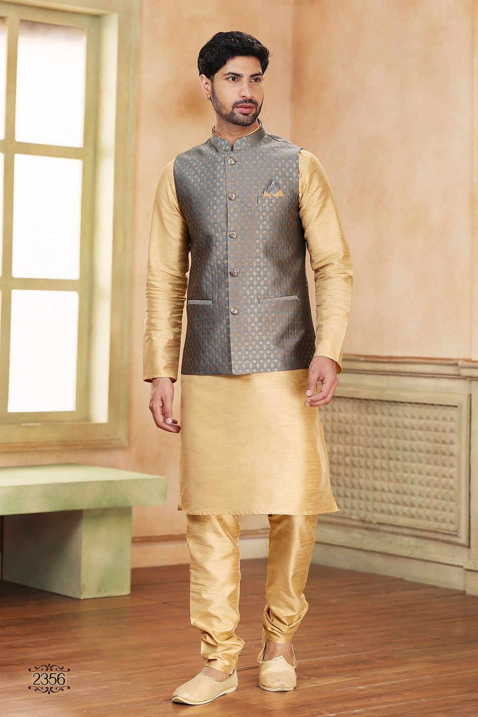 Thumbnail: Men's Jacket with Kurta Pajama Set