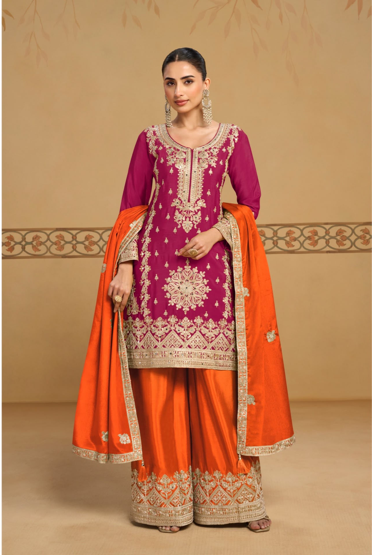 _Gulkayra Designer Chinon Silk Dress