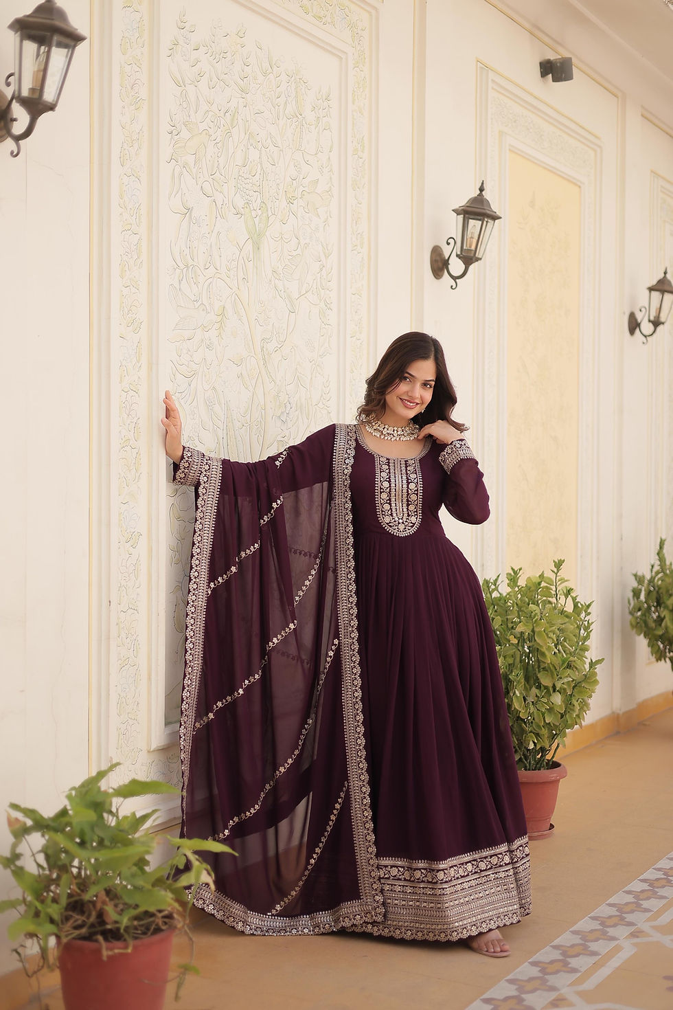 Thumbnail: CHIFFON GOWN AND DUPPTA 