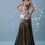 Thumbnail: Dusty Brown Embroidered Trail Lehenga Set In Milano Satin With Tassel Blouse