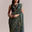 Thumbnail: Midnight Blue Linen Printed Saree With Traditional Ajrakh Print