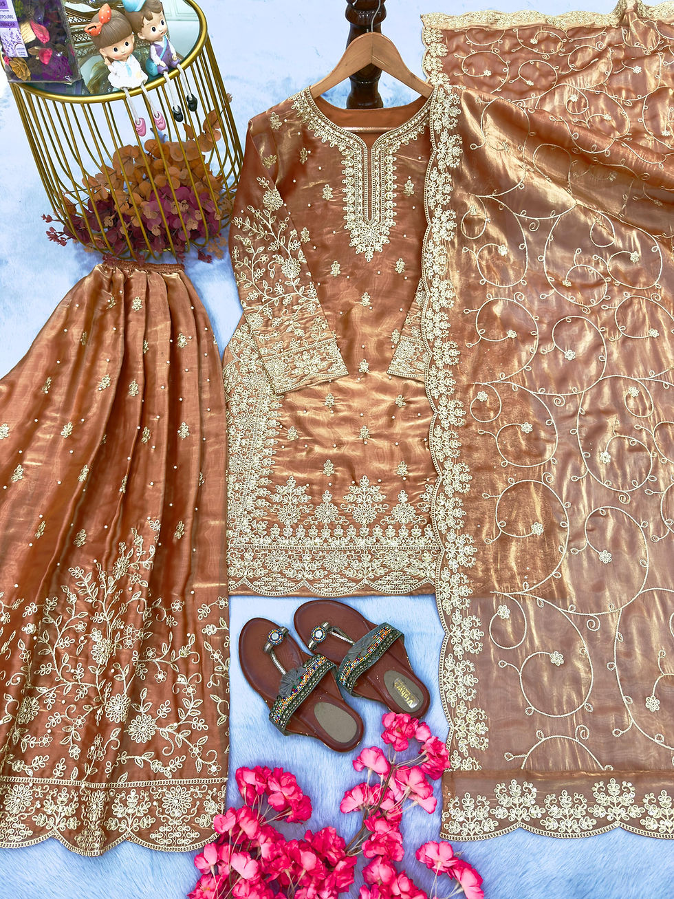 Thumbnail: FENDY/LAVA/SHEESHA SILK SHARARA OUTFIT 