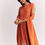 Thumbnail: Orange Chinon Anarkali Suit With Moti Sequins And Cutdana Dupatta