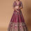 Thumbnail: Maroon Raw Silk 16 Kali Zardozi Lehenga Set With Two Dupattas