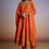 Thumbnail: Orange Silk Anarkali Suit With Heavy Embroidery And Weave Border