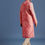 Thumbnail: Pink Silk Printed Kurta Set With Mandarin Collar