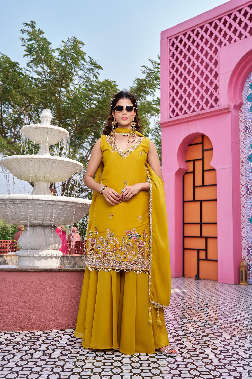 Thumbnail: CHIFFON PLAZOO SUIT
