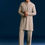 Thumbnail: Cream Linen Kurta Set With Embroidery