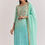 Thumbnail: Blue Ombre Kurta Palazzo Suit With Zardosi And Sequins Work