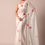 Thumbnail: White Saree With Floral Embroidery And Unstitched Blouse Piece