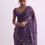 Thumbnail: Purple Satin Saree With Cutdana Embellishment And Unstitched Blouse Fabric